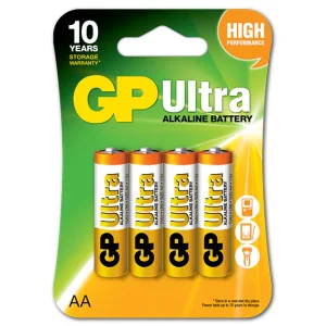 GP Ultra Alkaline Batteries AA 4 Pack