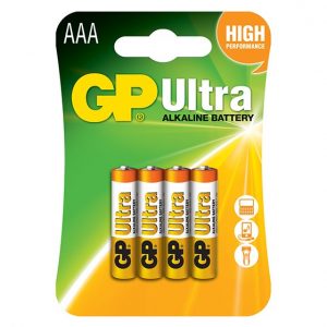 GP Ultra Alkaline Batteries AAA 4 Pack