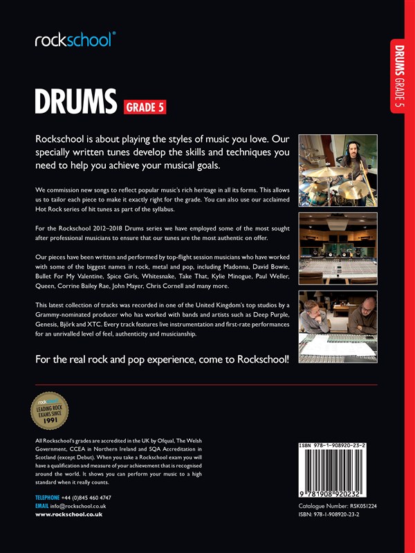 NEW Syllabus Rockschool Drums 2012-2018 Learn to Play Drummer Music Book Grade 5 