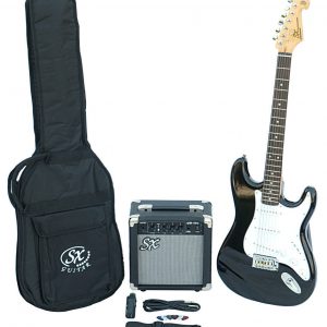 SX SE1 Strat Style Guitar Pack Black