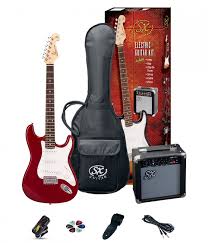 SX SE1 Strat Guitar Pack Left Hand Candy Apple Red