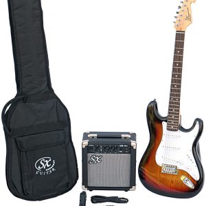 SX SE1 Strat Style Guitar Pack 3 Tone Sunburst