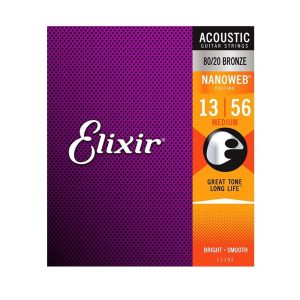Elixir E11102 Nanoweb Medium Guitar Strings 13-56