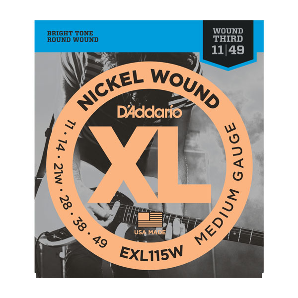 D'addario EXL115W Nickel Wound Guitar Strings 11-49