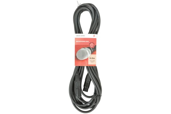 Chord 6 Metre Classic XLRF - XLRM Microphone Cable Black