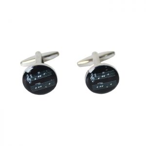 Cufflinks Music Stave Black