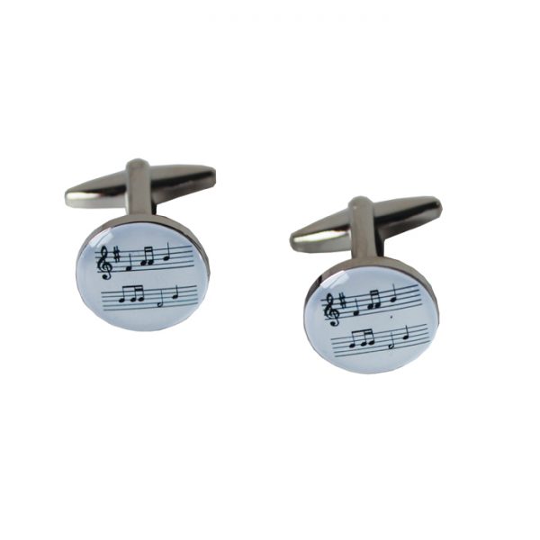 Cufflinks Music Stave White