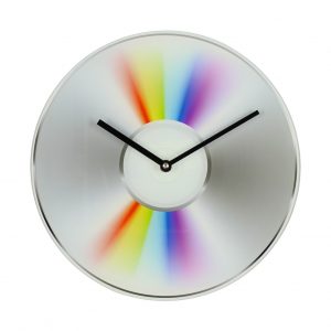 Musicology Glass Wall Clock Cd Design 30Cm