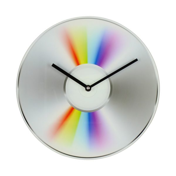 Musicology Glass Wall Clock Cd Design 30Cm