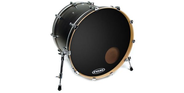 Evans EQ3 Black Bass Resonant Drum Head - 22 Inch