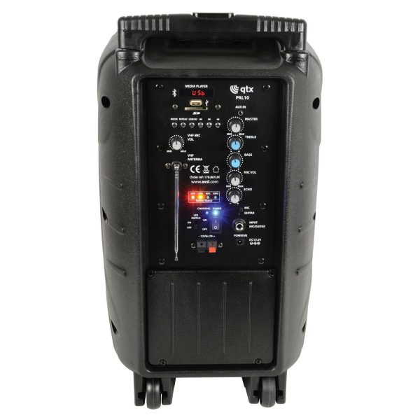 QTX PAL10 Portable PA with Bluetooth and LED FX