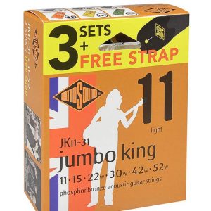 Rotosound JK11 Phosphor Bronze Guitar Strings 11-52 3 Pack