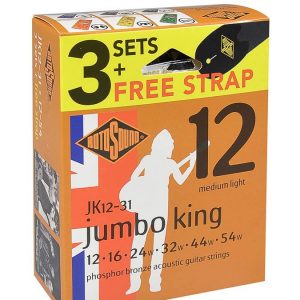 Rotosound JK12 Phosphor Bronze Guitar Strings 12-54 3 Pack