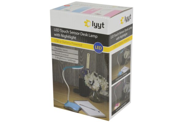 Lyyt Touch Sensor LED USB Desk Lamp | Blue