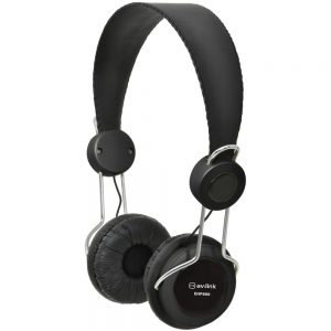 AV:Link Lightweight Headphones with In-line Microphone - Black