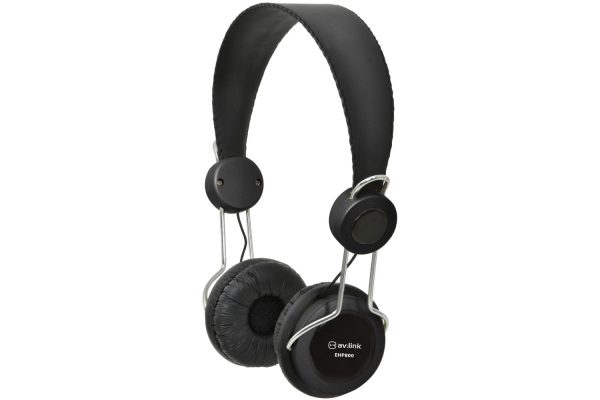 AV:Link Lightweight Headphones with In-line Microphone - Black