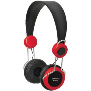 AV:Link Lightweight Headphones with In-line Microphone - Red