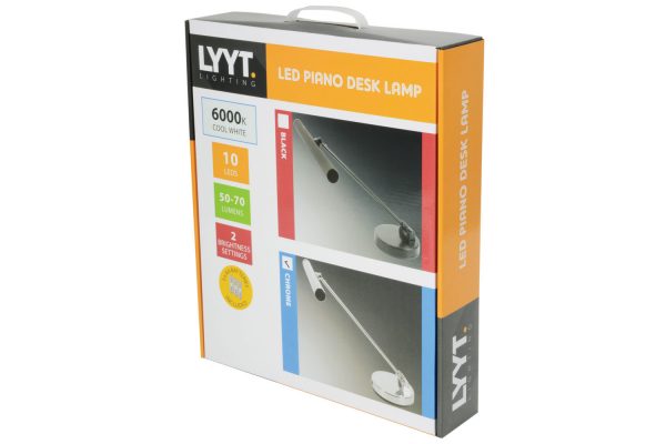 LYYT PL10 LED Piano Desk Lamp Chrome