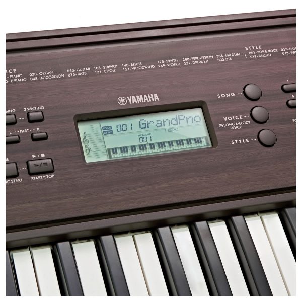 Yamaha PSR E360 Portable Keyboard Dark Walnut