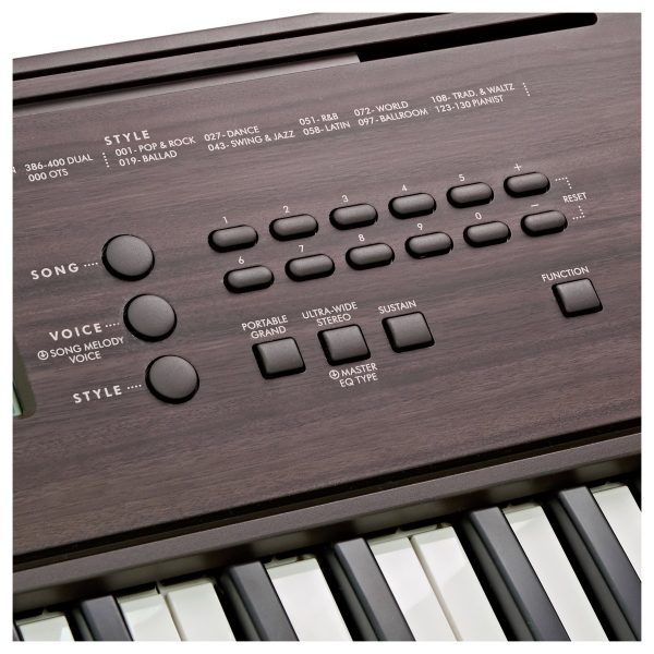 Yamaha PSR E360 Portable Keyboard Dark Walnut