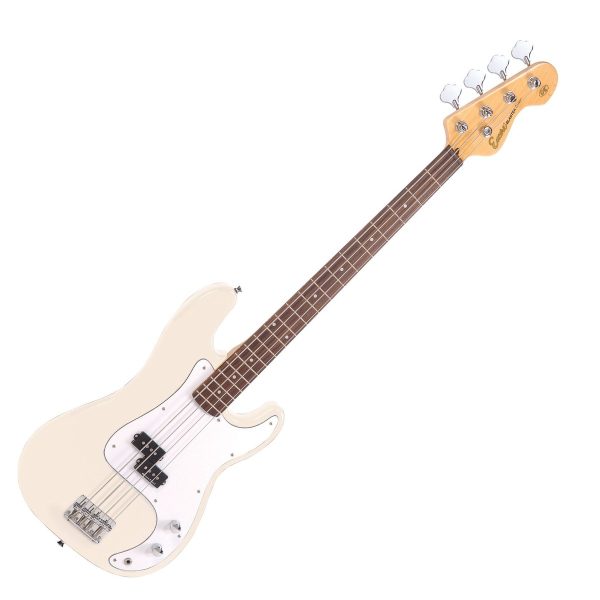 Encore E4 Bass Guitar Pack Vintage White