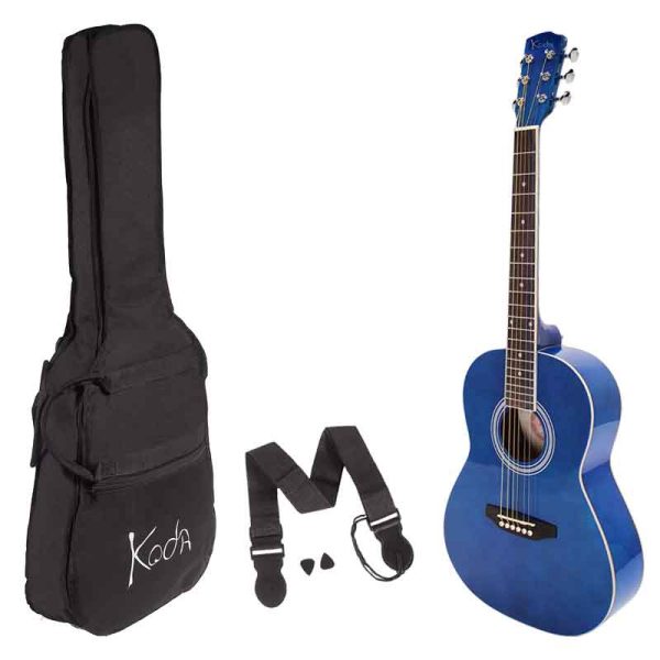 Koda 3/4 Size Acoustic Guitar Pack Steel String Blue