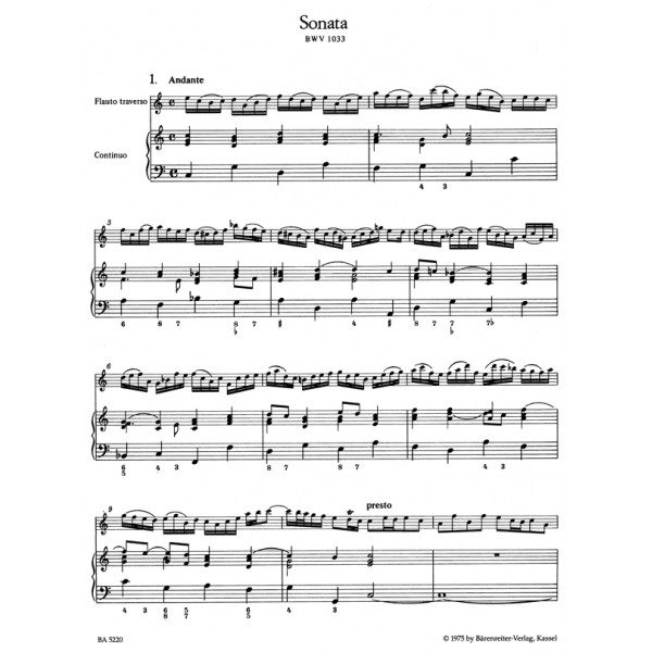 Bärenreiter Bach 3 Sonatas Flute