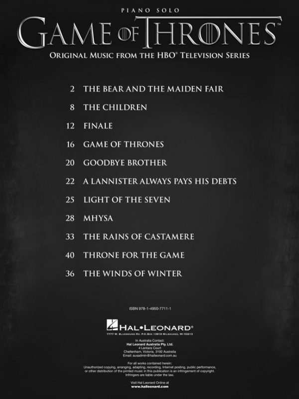 Ramin Djawadi Game of Thrones Piano