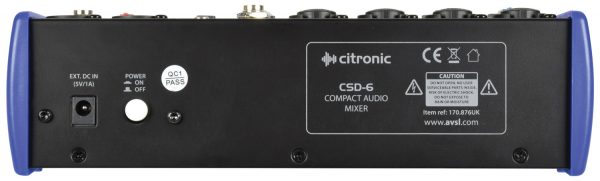 Citronic CSD-6 Compact Mixer with BT and DSP Effects