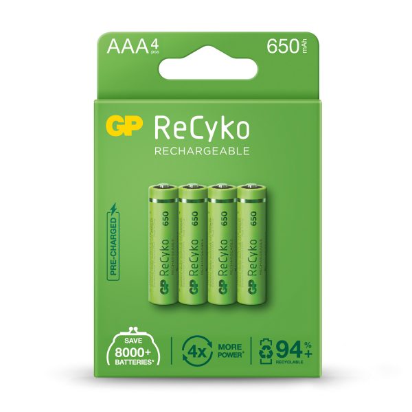 GP Recyko+ 650 AAA NiMH Rechargeable Batteries