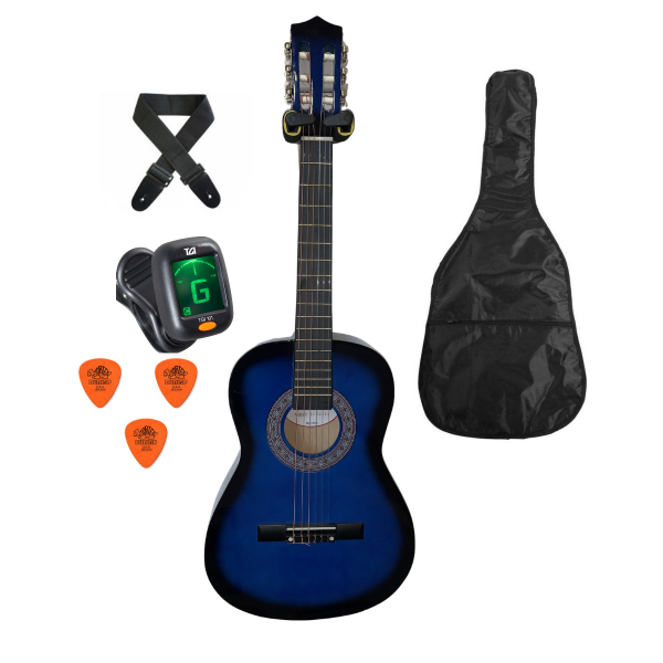 Trax 1/2 Size Junior Classical Guitar Pack Blueburst