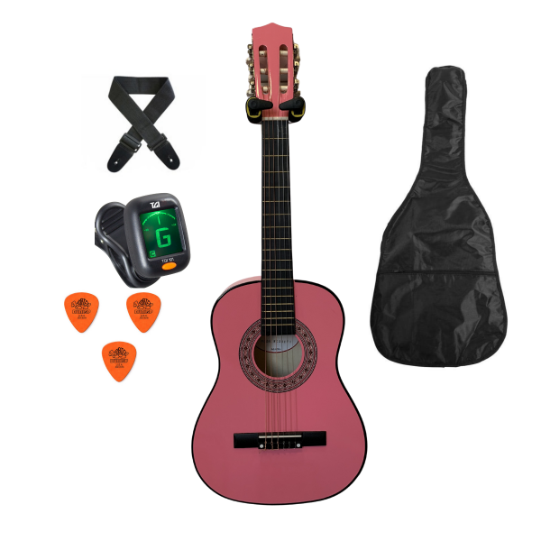 Trax 1/2 Size Junior Classical Guitar Pack Pink