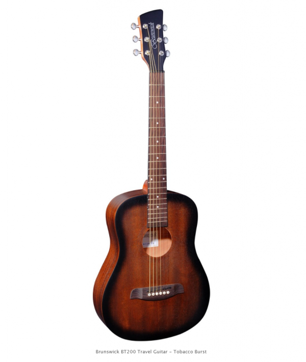 Brunswick BT200 Travel Guitar Tobacco Burst