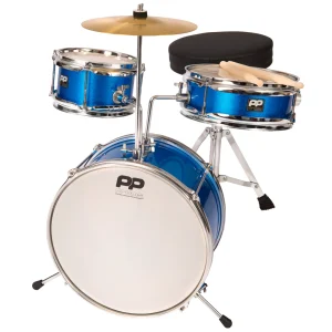 PP Drums PP101 Junior 3 Piece Drum Kit Metallic Blue