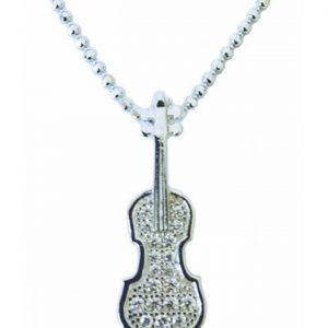 Sterling Silver Pendant Violin & Stones MGC Series