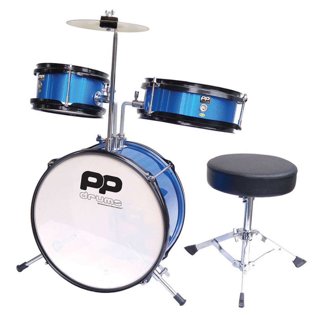 Performance Percussion PP101BL Kit de Batterie Junior 3 Pièces Bleu 