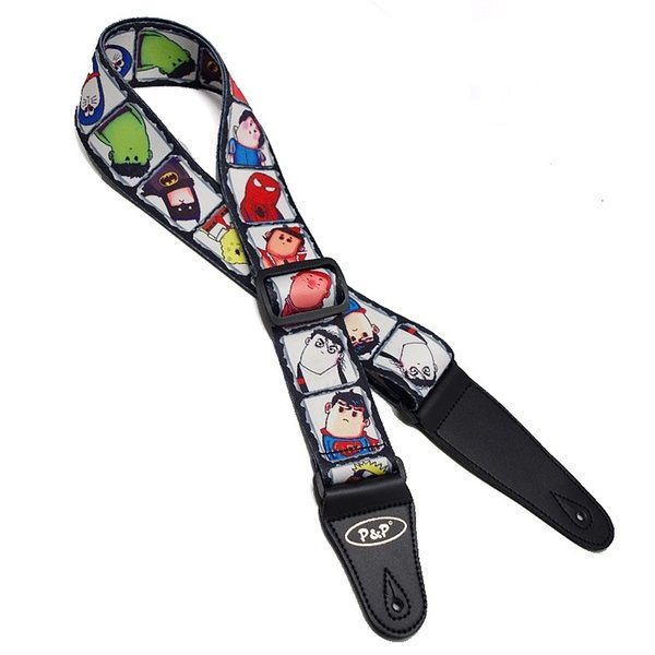 P&P Guitar Strap Cartoon Superheroes