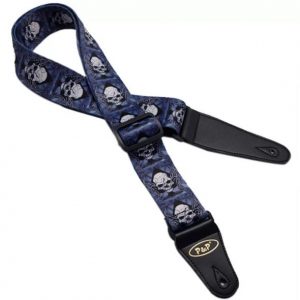 P&P Guitar Strap Blue Skull