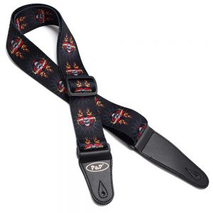 P&P Guitar Strap Skull Heart