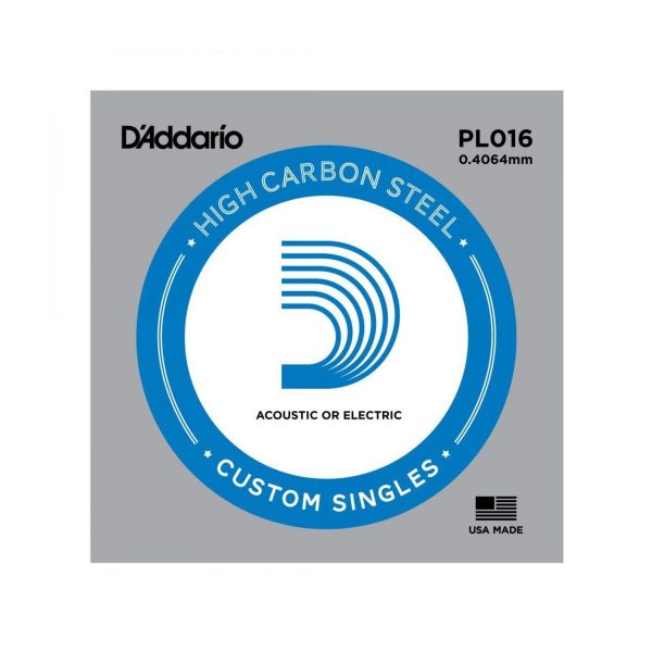 Daddario PL016 Single Plain Steel .016