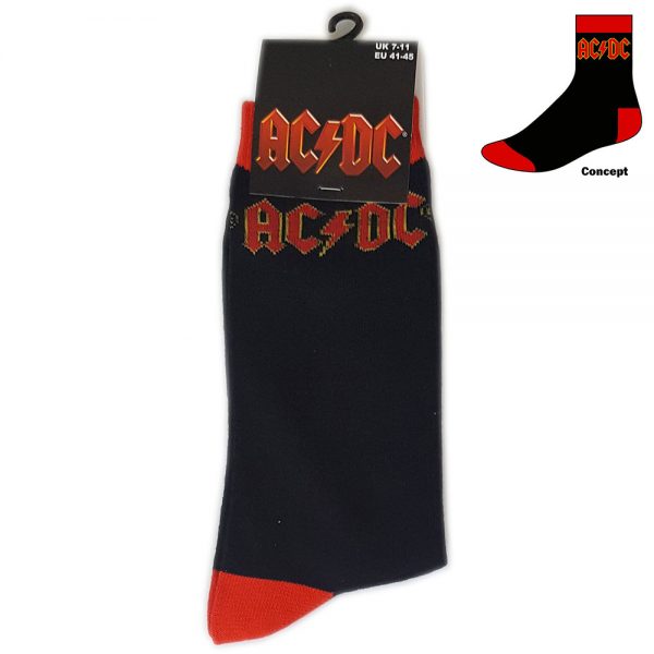 AC/DC Unisex Socks Classic Logo UK Size 7-11