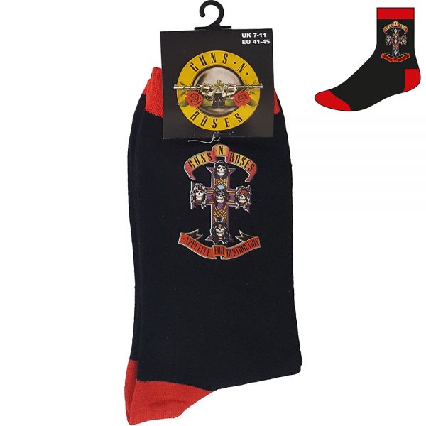 Guns N' Roses Unisex Socks Appetite Cross UK Size 7-11