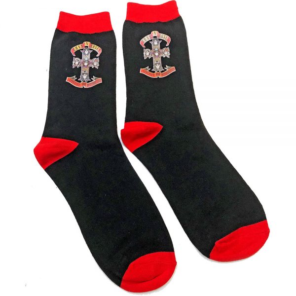 Guns N' Roses Unisex Socks Appetite Cross UK Size 7-11