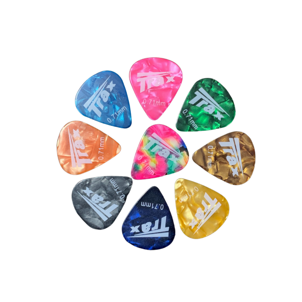 Trax Celluloid Plectrum Medium 71mm 10 Pack