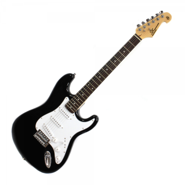 SX SE1 Strat Style Guitar Black
