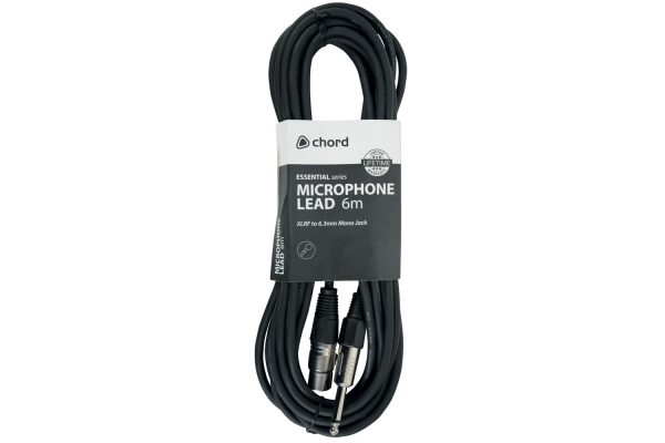 Chord Microphone Lead XLR Female to 6.3mm Jack 6 Metre