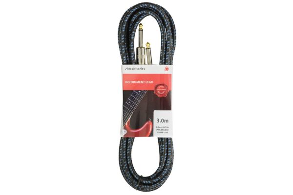 Chord Braided Guitar Cable 3 Metre Black/Blue