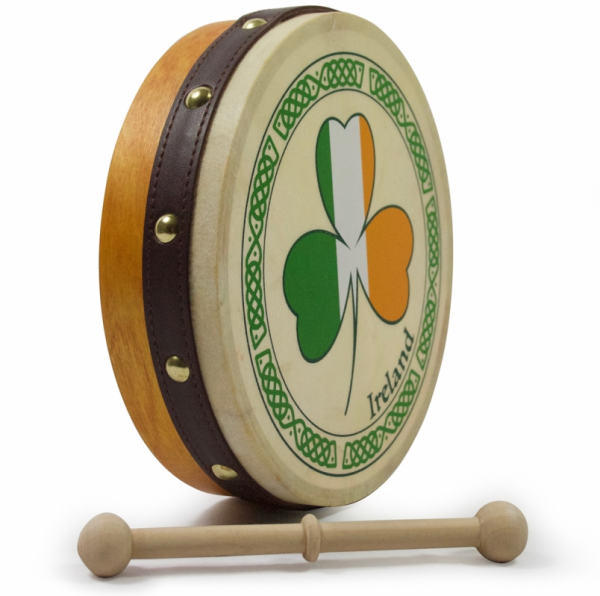 Waltons Celtic Design 8" Bodhran Shamrock Tricolour