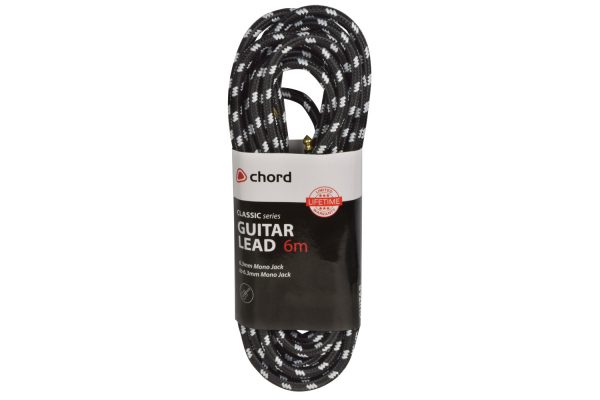 Chord Braided Guitar Cable 6 Metre Black/White