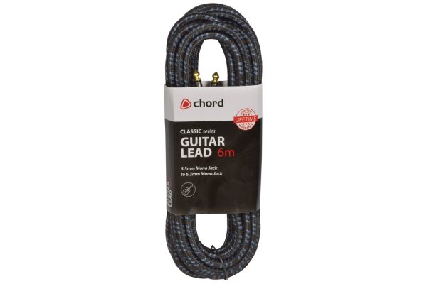 Chord Braided Guitar Cable 6 Metre Black/Blue